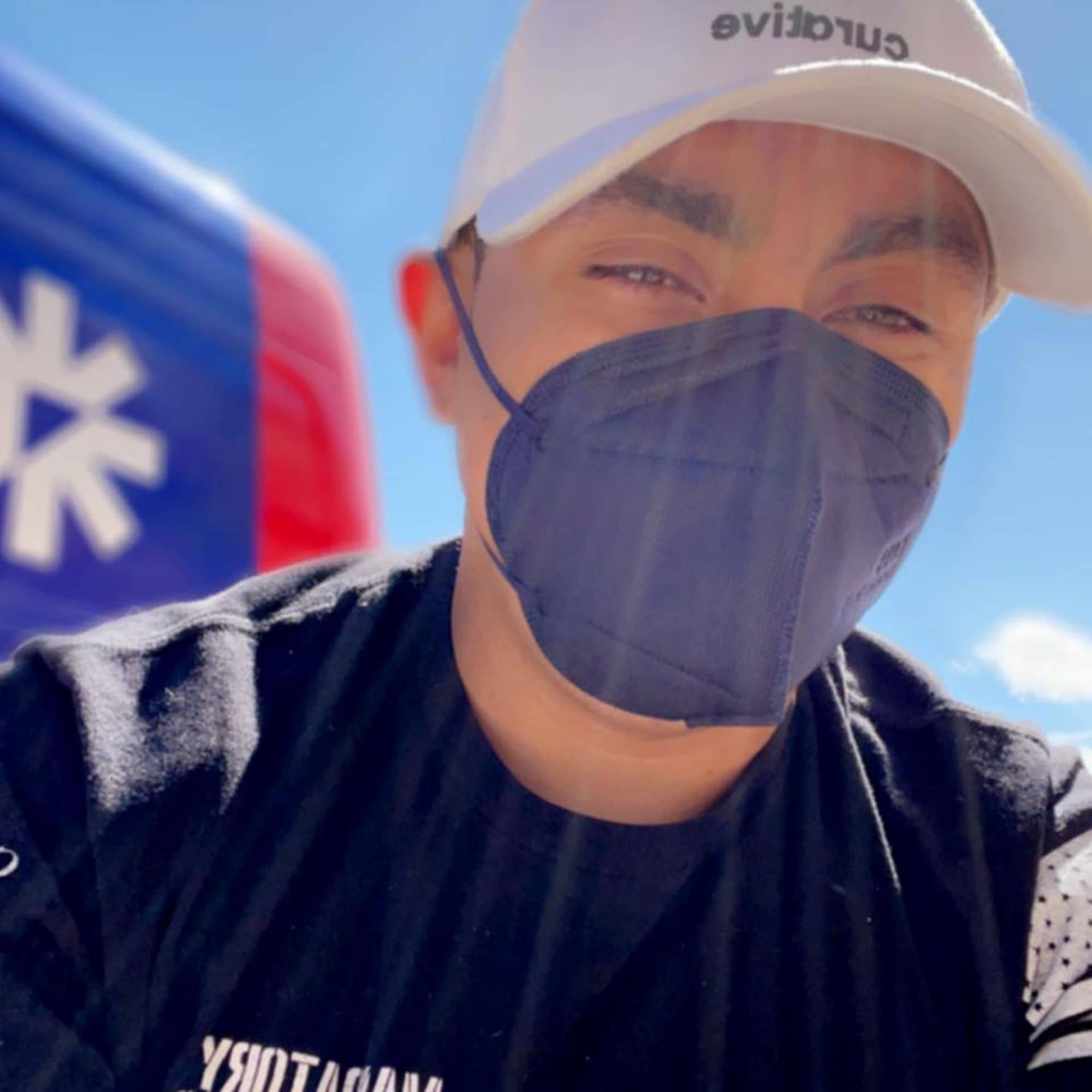man wearing mask in facebook headshot